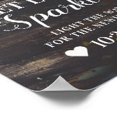 愛が輝く国素朴の結婚式のサイン ポスター (角)