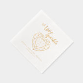愛が輝く宝石の輪郭結婚またはイベント 箔ナプキン (右)
