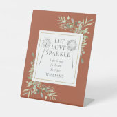 愛が輝く緑のテラコッタ結婚の 台座サイン (正面)