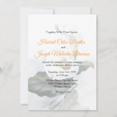 愛が輝く / エレガントなホワイト カラー リリー ウェディング 5x7 招待状 (裏面)