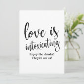 愛が酔わせる お手頃な結婚式のバーサイン 招待状 (スタンド正面)