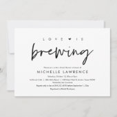 愛が醸造されている、アフタヌーンティーパーティーブライダルシャワー 招待状 (正面)