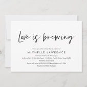 愛が醸造されている、アフタヌーンティーパーティーブライダルシャワー 招待状 (正面)