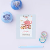 愛が醸造されている！茶パーティー誕生日シャワー招待状 チラシ (シングル)