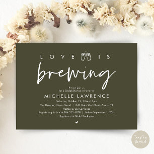 愛が醸造され、ゴージャスなブライダルシャワービールパーティー 招待状