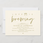 愛が醸造され、ゴージャスなブライダルシャワービールパーティー 招待状 (正面)