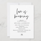 愛が醸造され、パーフェクトブライダルシャワービールパーティー 招待状 (正面)