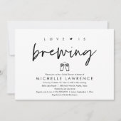 愛が醸造され、ビールビーカジュアルルパーティーブライダルシャワー 招待状 (正面)