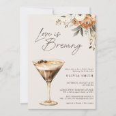 愛が醸造している写真エスプレッソMartiniシャワー 招待状 (正面)