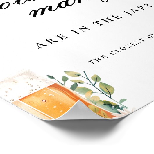 愛が醸造している推測どのぐらい多くのブライダルシャワー徴候 ポスター (角)