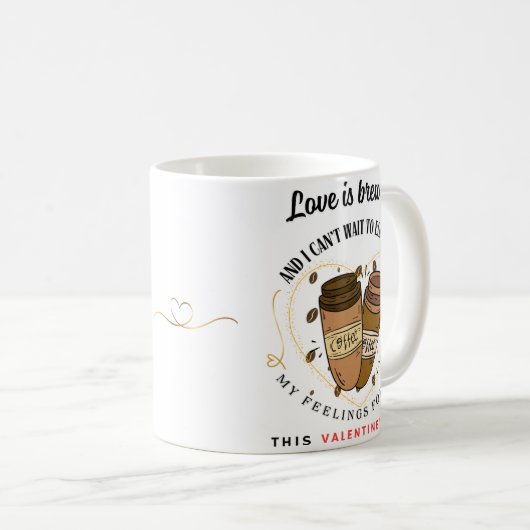 愛が醸造している» Valentine's Day Coffee Mug コーヒーマグカップ (正面右)