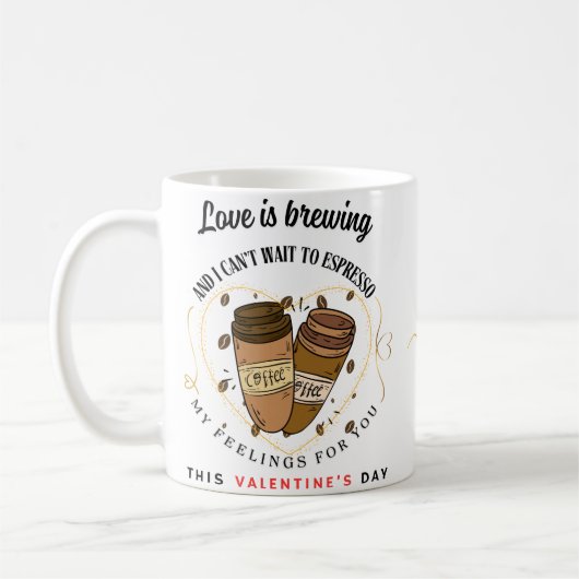 愛が醸造している» Valentine's Day Coffee Mug コーヒーマグカップ (左)