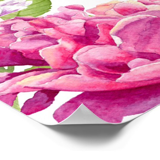 愛が開花フローラブライダルシャワーウェルカムサイン ポスター (角)