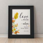 愛が開花春ブライダルシャワーウェルカムサイン ポスター