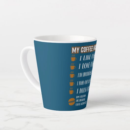 愛が飲み過ぎるみたいな気走分のコーヒー カフェラテマグ (左アングル)