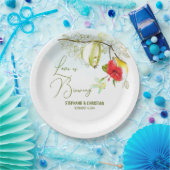 愛が香るコリブリのティーパーティー ペーパープレート (パーティー)