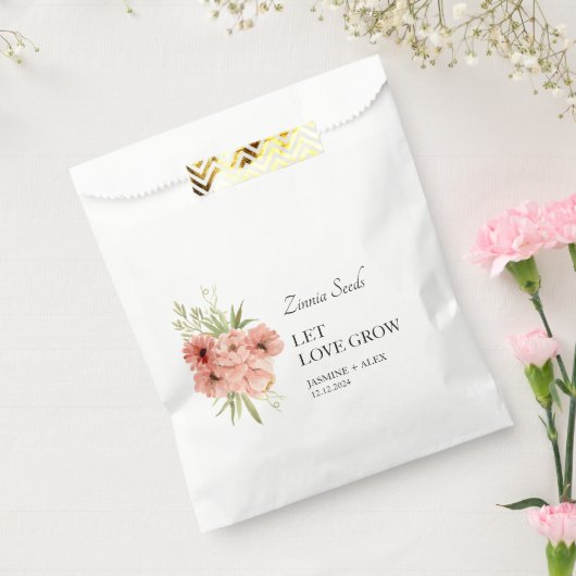 愛が《植物》百日草の種を育て結婚る フェイバーバッグ (封をした状態)