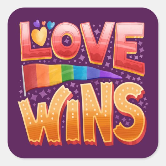 愛がLGBTのステッカーを獲得 スクエアシール (正面)