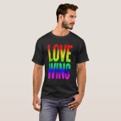 愛がLGBTのプライド Tシャツ (正面フル)