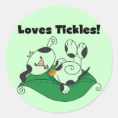 愛くすぐりのTシャツおよびギフト ラウンドシール (正面)