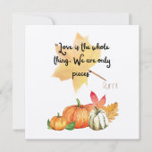 「愛こそが全てである。私たちはその一部でしかない」ルミ 招待状 (正面)