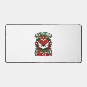 愛こそはすべて クリスマス サンタ ハット ハート W デスクマット