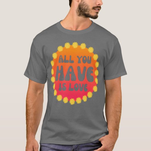 愛こそはすべて フラワー・パワー 60年代 70年代 フレンド Tシャツ (正面)