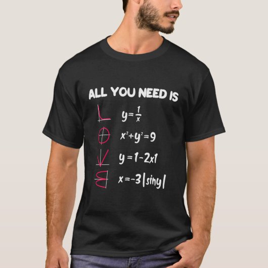 愛こそはすべて 楽しい数学 数学 Tシャツ (正面)