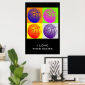 愛このゲームゴール達成バスケットボールポスター ポスター (ホームオフィス)