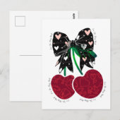 愛さくらんぼ多おもしろいくの実 ポストカード (正面/裏面)