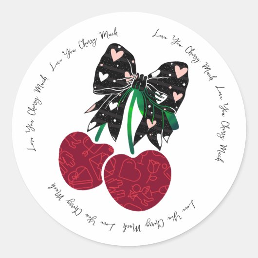 愛さくらんぼ多おもしろいくの実 ラウンドシール (正面)