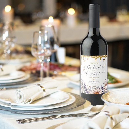 愛されすぎて美しすぎるハニーのブライズシャワー ワインラベル