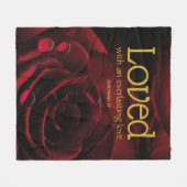 愛されたバレンタインデクリスチャン神の愛 フリースブランケット (正面(横))