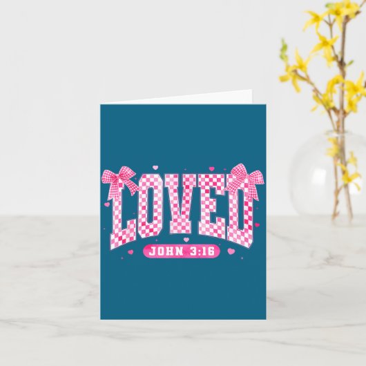 愛されたヨハネ3:16 クリスチャンはバレンタインデーが好き カード (黄色い花)