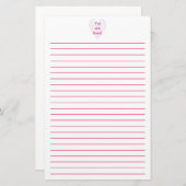 愛された点描のハートによって並べられる文房具です 便箋 (正面/裏面)