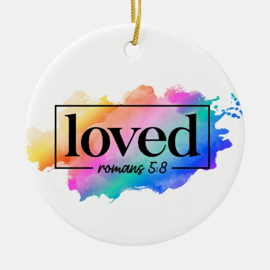 愛された言葉に色をつけた虹 セラミックオーナメント (正面)