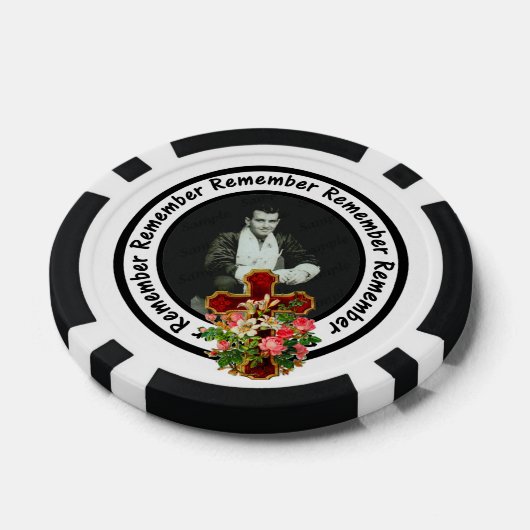 愛された1つのフレームサークルを記憶する写真を追加 ポーカーチップ (シングル)