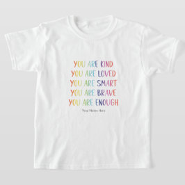 愛されているあなたへ 楽しい虹のポジティブアファメーション Tシャツ