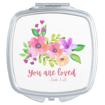 愛されていると記された花柄のクリスチャン名言