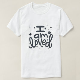 "愛されている" インスピレーションのタイポグラフィTシャツ | ポジティブ Tシャツ