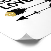 愛されている – ブラックと金ゴールド – ポスタープリント ポスター (角)