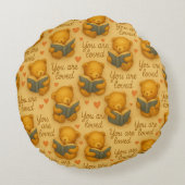 愛されている – ラウンドウォーター色のクマ ラウンドクッション (裏面)