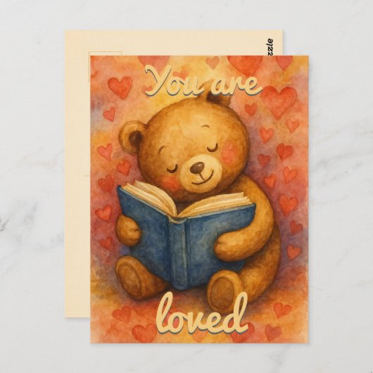 愛されている – 水彩本&ハートはがき ポストカード (正面/裏面)