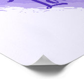 "愛されている"紫のハートプリント ポスター (角)