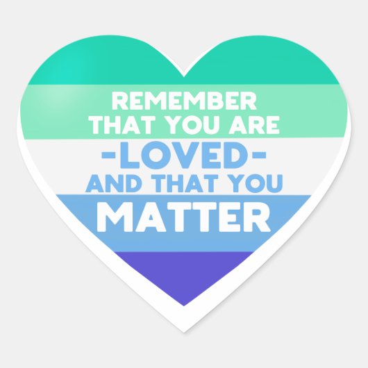 愛されているYou matter (ゲイの男の旗ハート) ハートシール (正面)