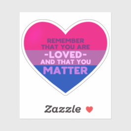 愛されているYou matter (バイセクシュアル国旗のハート) シール