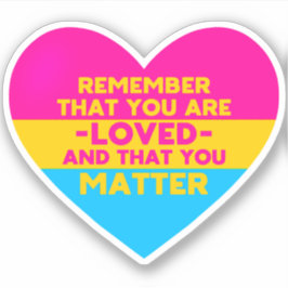 愛されているYou matter (パンセクシャル国旗のハート) シール