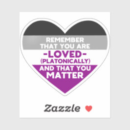 愛されているYou matter (無性国旗のハート) シール