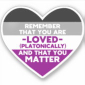 愛されているYou matter (無性国旗のハート) シール (正面)