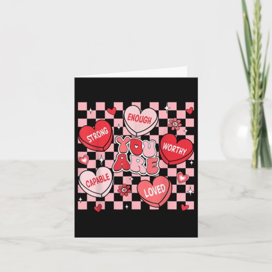 愛されてる価値がある カン ディハート教師バレンタイン カード (正面)